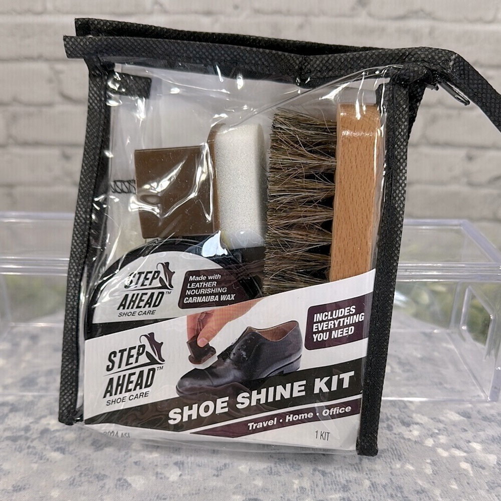 STEP AHEAD - Men’s Black Polish Shoe Shine Kit for Travel, Home, or Office🖤NWOT